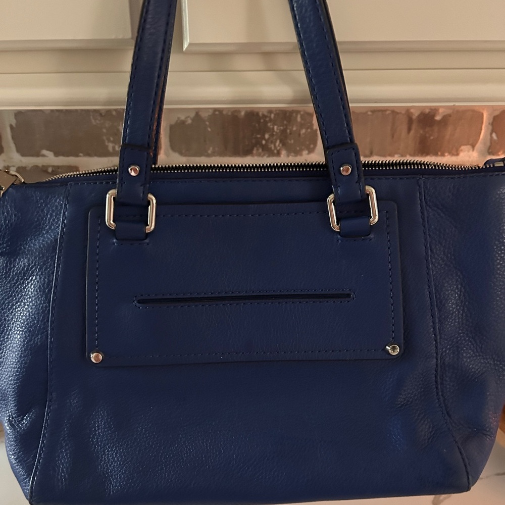 Michael Kors Navy Blue Pebbled Leather Shoulder Bag with New Crossbody Strap - Picture 8 of 14